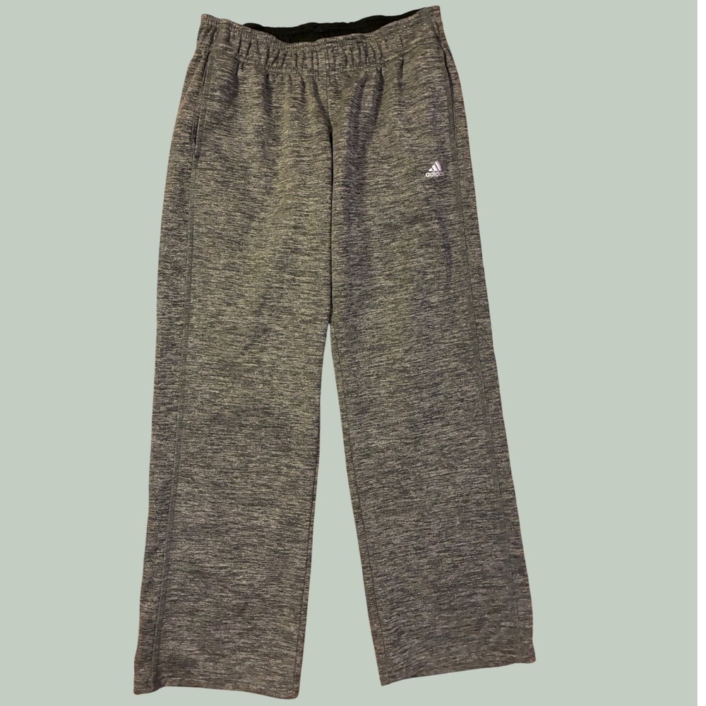 Adidas Climawarm Grey Heathered Wide Leg Sweatpants Baggy Fleece Joggers Mens M